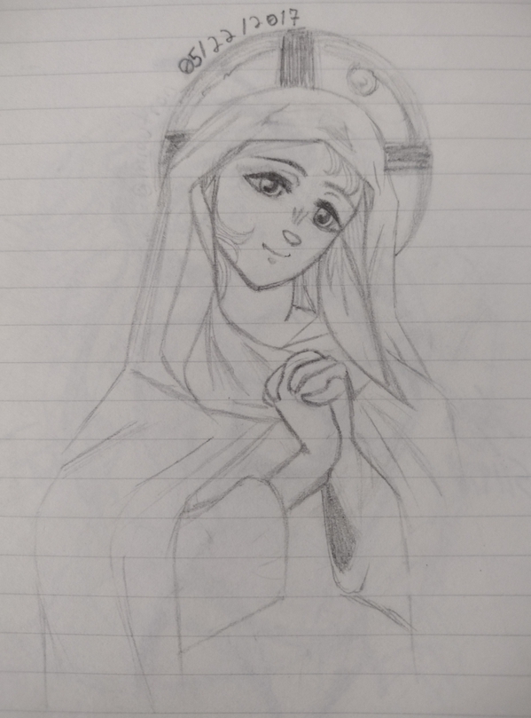 Virgin Mary Sketch by Eli Lobo